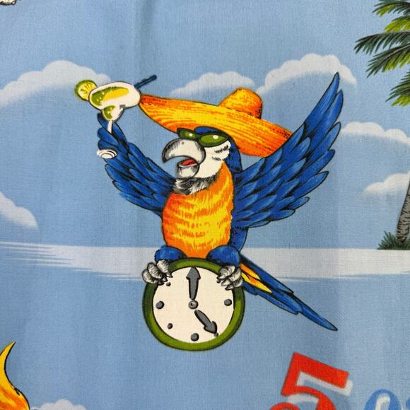 Pacific Legend Hawaiian Shirt 5 O'clock Somewhere Jimmy Buffet 2XL Parrot Tiki - Picture 6 of 11